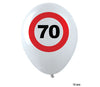 lot de 12 ballons 70 ans blanc