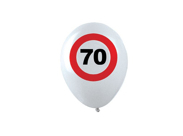 lot de 12 ballons 70 ans blanc