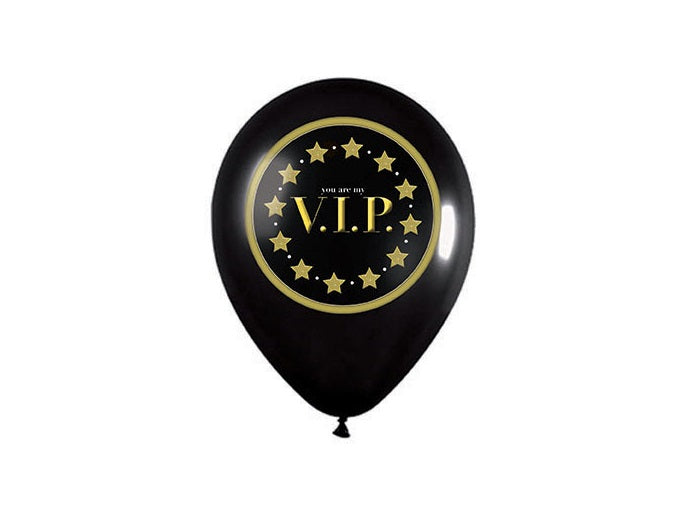 lot de 12 ballons vip 30cm noir et or