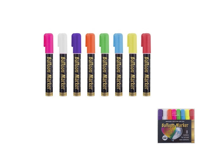 lot de 8 feutres 8 couleurs pour ballons