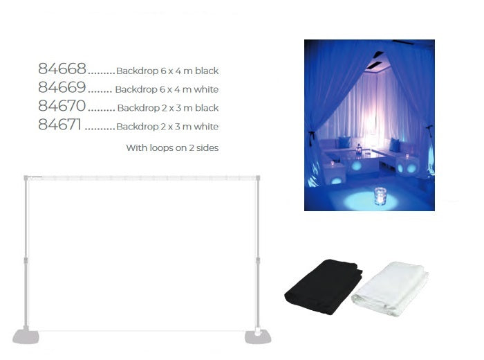 décoration toile de fond lounge blanc 6x4m