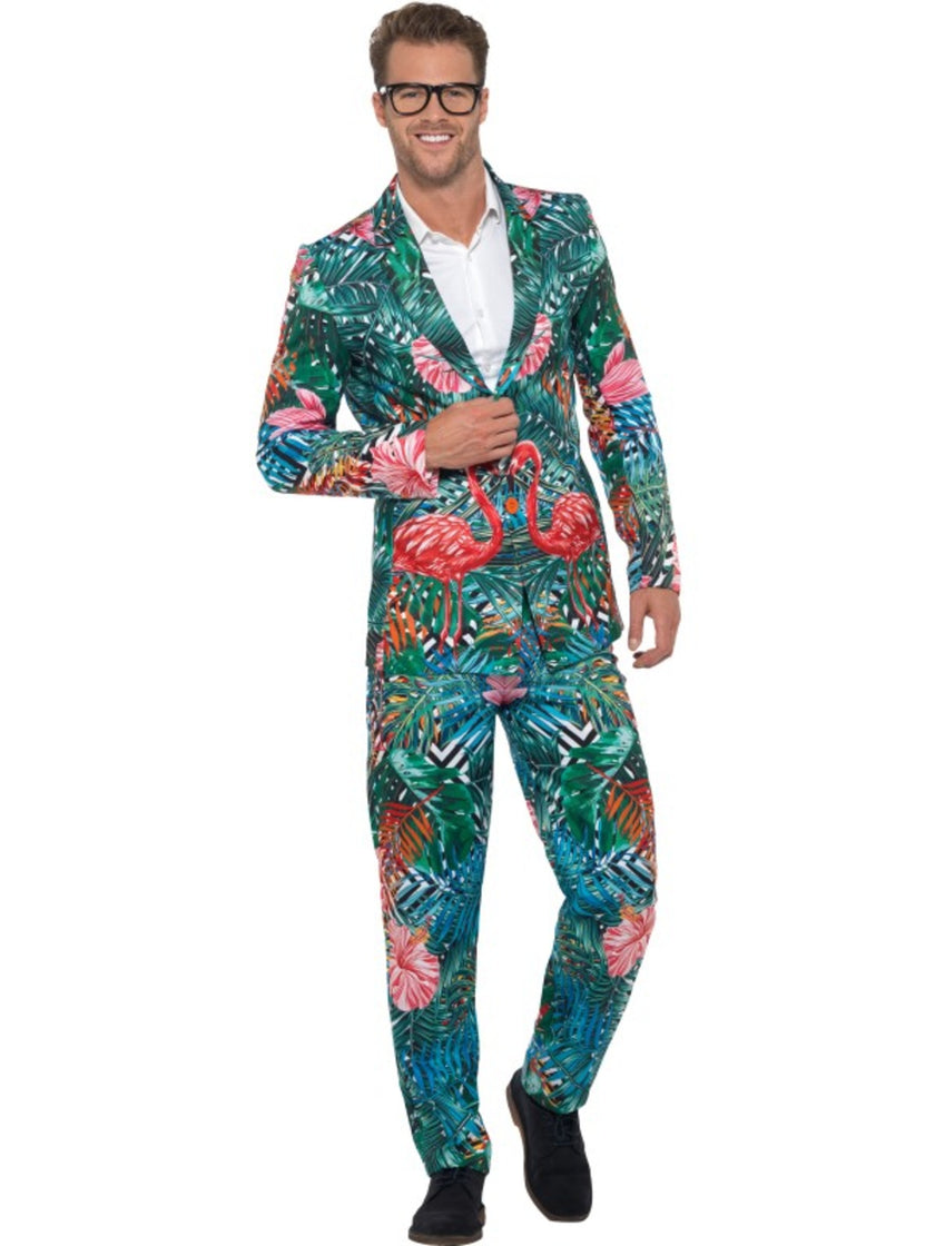 Costume Hawaï avec flamant rose