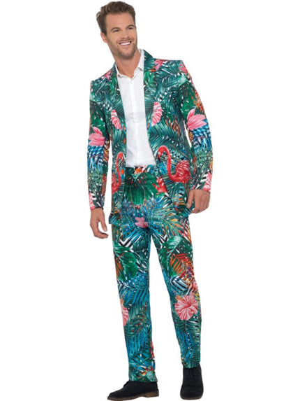 Costume Hawaï avec flamant rose