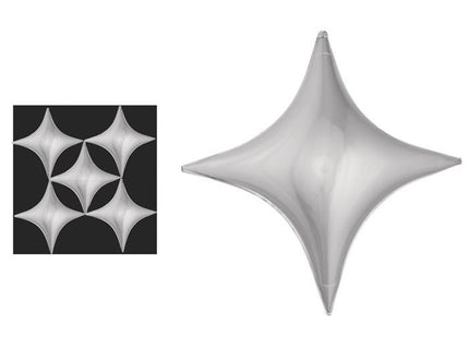 ballon aluminium étoile argent 78x77cm