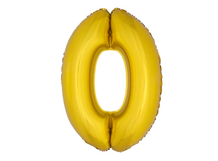 ballon chiffre 0 en aluminium or 1m