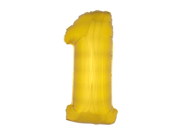 ballon chiffre 1 en aluminium or 1m