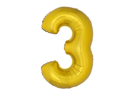 ballon chiffre 3 en aluminium or 1m