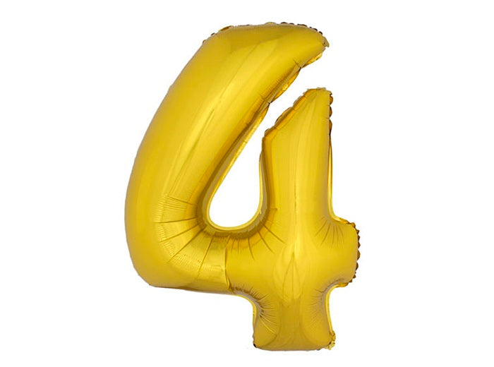 ballon chiffre 4 en aluminium or 1m