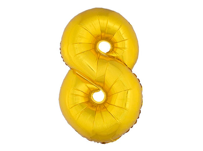 ballon chiffre 8 en aluminium or 1m