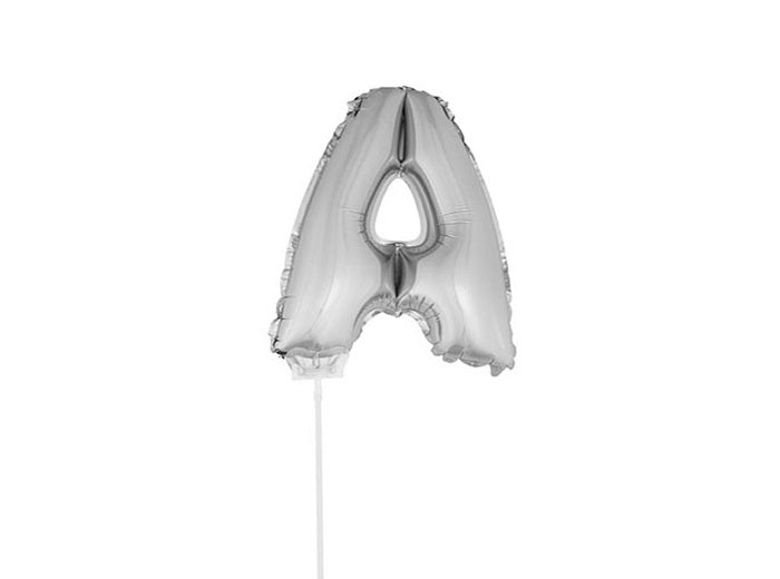 ballon lettre a en aluminium avec bâton 41cm argent