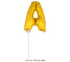 ballon lettre a en aluminium avec bâton 41cm or