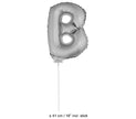 ballon lettre b en aluminium avec bâton 41cm argent