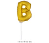 ballon lettre b en aluminium avec bâton 41cm or