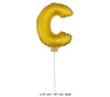 ballon lettre c en aluminium avec bâton 41cm or