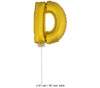 ballon lettre d en aluminium avec bâton 41cm or