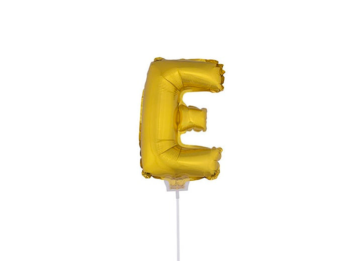 ballon lettre e en aluminium avec bâton 41cm or