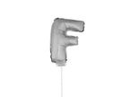 ballon lettre f en aluminium avec bâton 41cm argent