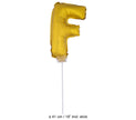 ballon lettre f en aluminium avec bâton 41cm or