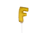 ballon lettre f en aluminium avec bâton 41cm or