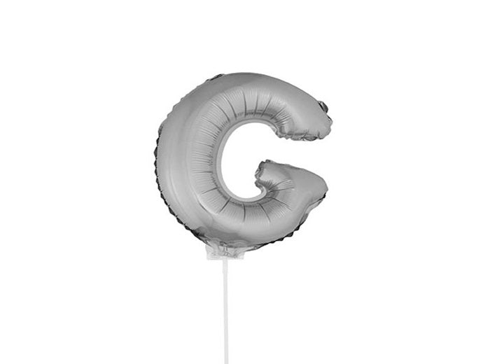 ballon lettre g en aluminium avec bâton 41cm argent
