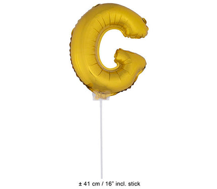 ballon lettre g en aluminium avec bâton 41cm or