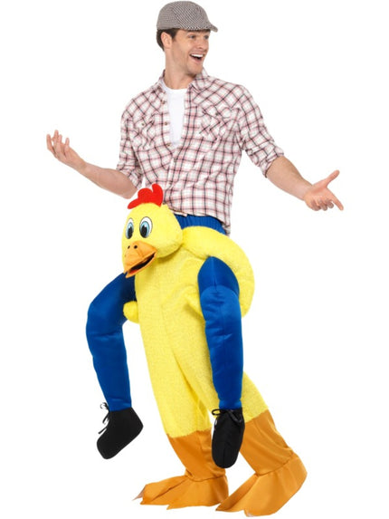 Déguisement poulet jaune porte-moi adulte