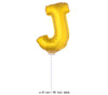 ballon lettre j en aluminium avec bâton 41cm or