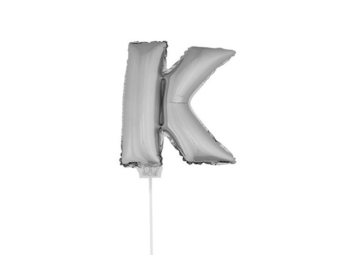 ballon lettre k en aluminium avec bâton 41cm argent
