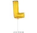 ballon lettre l en aluminium avec bâton 41cm or