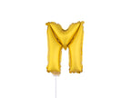 ballon lettre m en aluminium avec bâton 41cm or