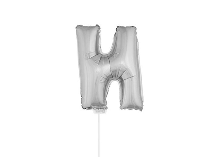 ballon lettre n en aluminium avec bâton 41cm argent
