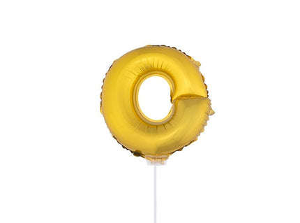ballon lettre o en aluminium avec bâton 41cm or
