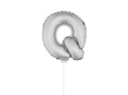 ballon lettre q en aluminium avec bâton 41cm argent