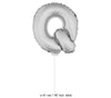 ballon lettre q en aluminium avec bâton 41cm argent