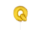 ballon lettre q en aluminium avec bâton 41cm or