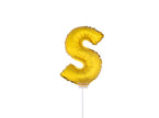 ballon lettre s en aluminium avec bâton 41cm or