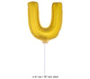 ballon lettre u en aluminium avec bâton 41cm or