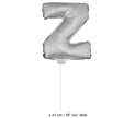 ballon lettre z en aluminium avec bâton 41cm argent