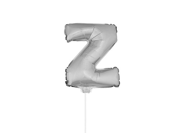 ballon lettre z en aluminium avec bâton 41cm argent