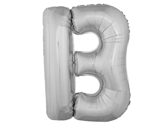 ballon lettre b en aluminium 1m argent
