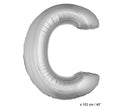 ballon lettre c en aluminium 1m argent