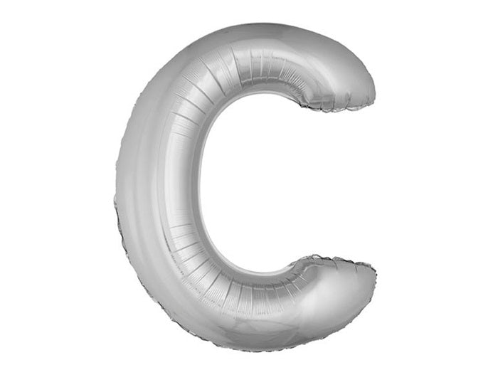 ballon lettre c en aluminium 1m argent