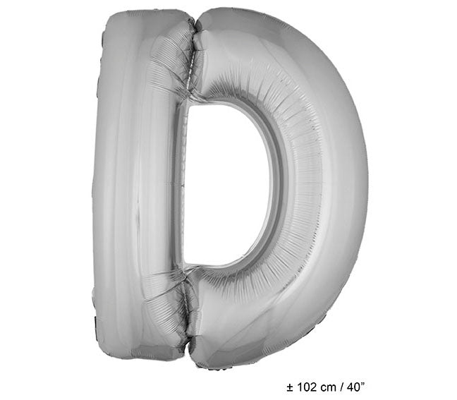 ballon lettre d en aluminium 1m argent