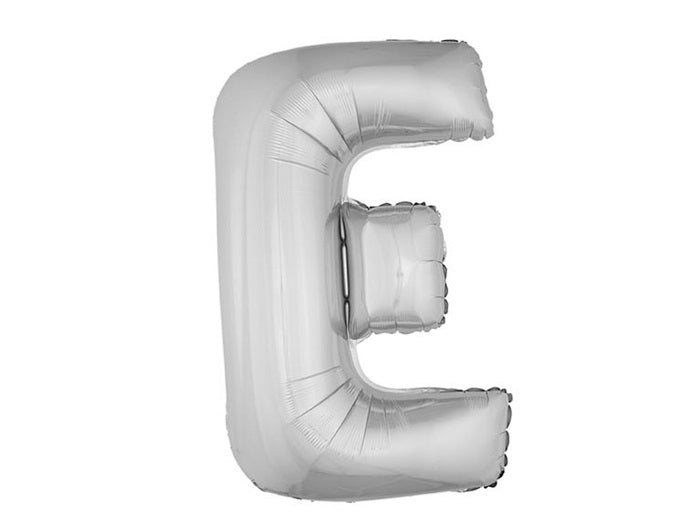 ballon lettre e en aluminium 1m argent