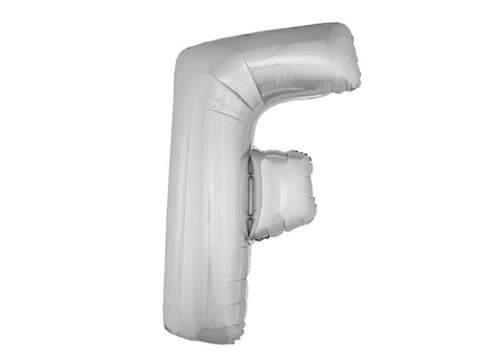 ballon lettre f en aluminium 1m argent