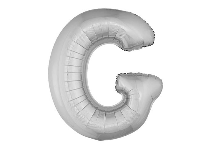 ballon lettre g en aluminium 1m argent