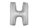 ballon lettre h en aluminium 1m argent