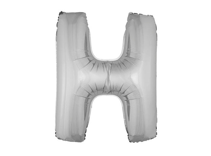 ballon lettre h en aluminium 1m argent