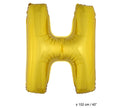 ballon lettre h en aluminium 1m or