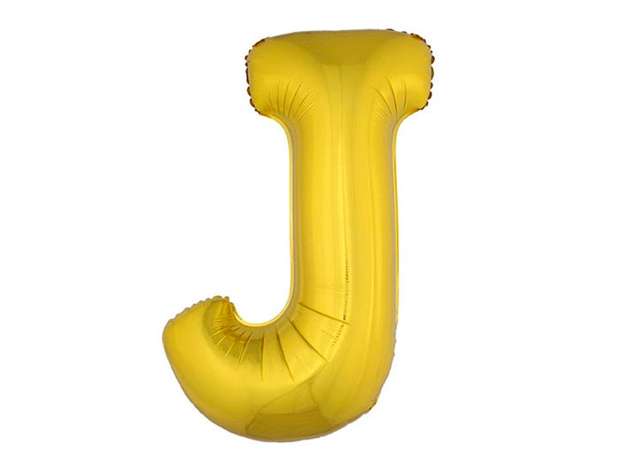 ballon lettre j en aluminium 1m or